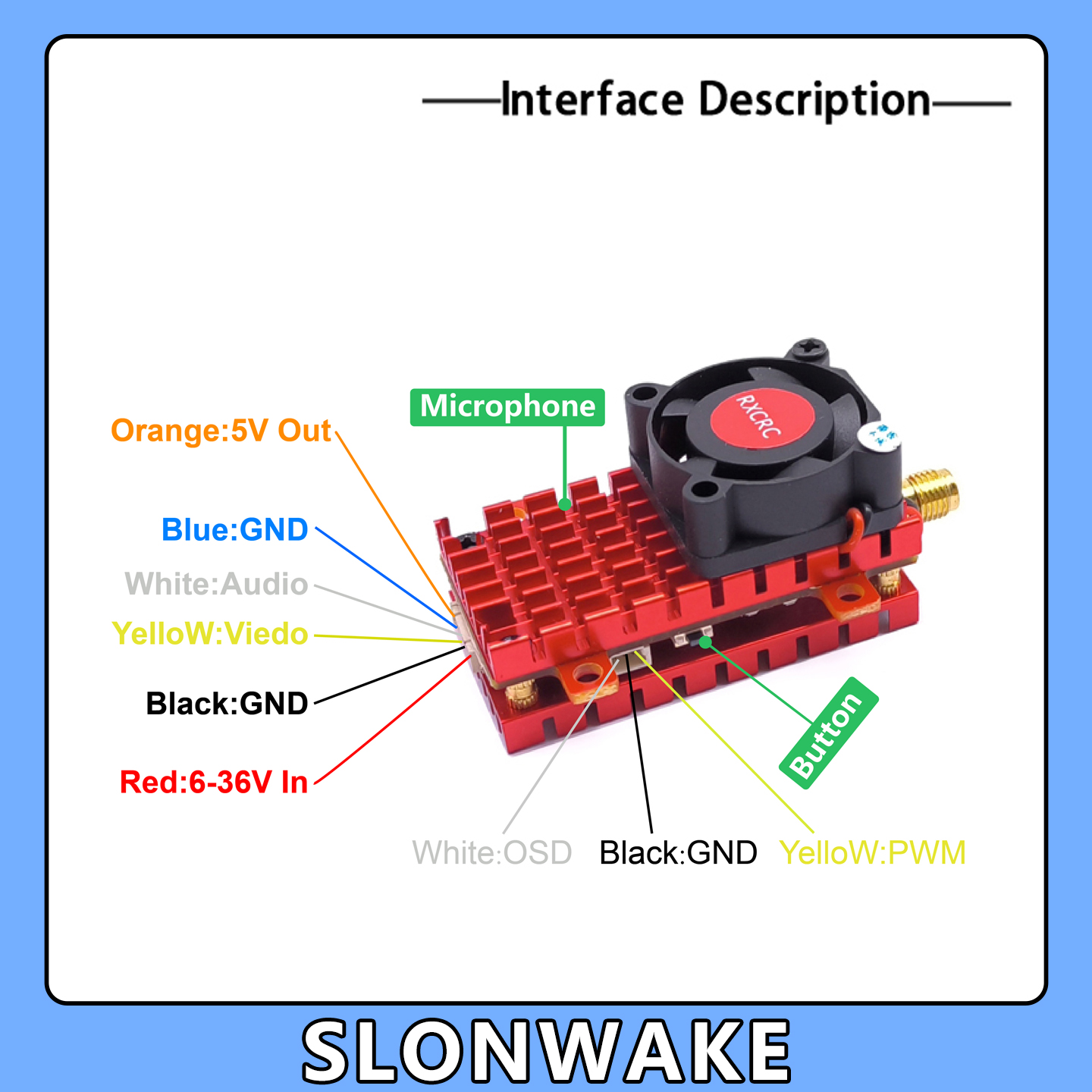 SLONWAKE 5.8G 2W VTX FPV 1800T - Drone Racing Camera 리뷰 및 가격