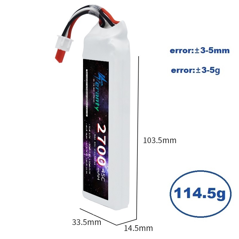1/3PCS 2S 7.4V Lipo 배터리 2700mA - Drone Racing Battery 리뷰 및 가격